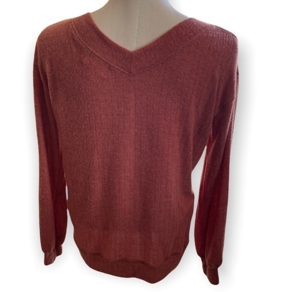 Nordstrom PST by Project Social T V- Neck Knit Sweater Heather Chilli Women's XS - Picture 3 of 9